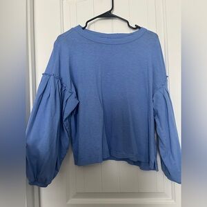 Aerie Slouchy Balloon Sleeve Blue Women's Top